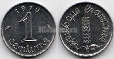 монета Франция 1 сантим 1970 год