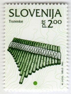 марка Словения 2 толара "Reed pipes" 1993 год