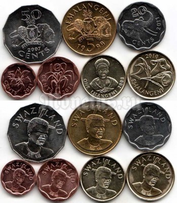 Свазиленд набор из 7-ми монет 1999 - 2011 годы