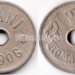 монета Румыния 5 бани 1906 год