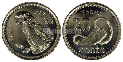 монета Фиджи 20 центов 2012 год