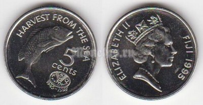 монета Фиджи 5 центов 1995 год FAO