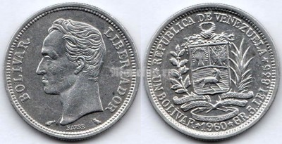 Монета Венесуэла 1 боливар 1960 год