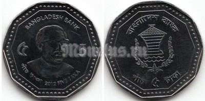 монета Бангладеш 5 така 2012 год
