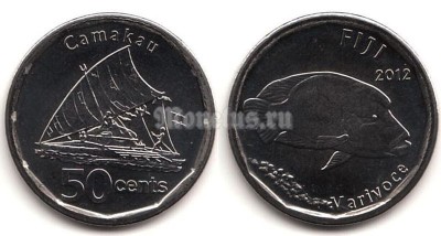 монета Фиджи 50 центов 2012 год