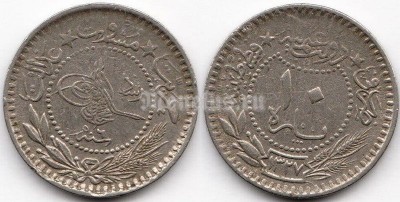 монета Турция Османская империя 10 пара 1909 год