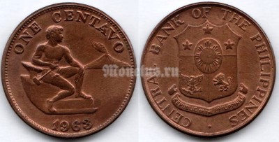 монета Филиппины 1 сентаво 1963 год