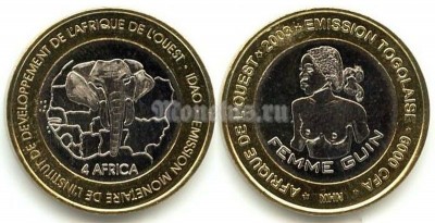 Монета Того 4 африка 2003 год Женщина