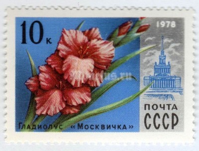 марка СССР 10 копеек "Гладиолус" 1978 года