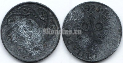 монета Польша 10 грош 1923 год