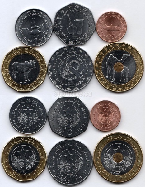 Мавритания набор из 5-ти монет 2017-2018 год
