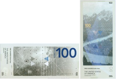 сувенирная бона 100 долларов США 2014 год (Редизайн национальной валюты)