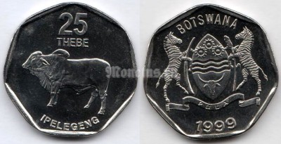 монета Ботсвана 25 тхебе 1999 год
