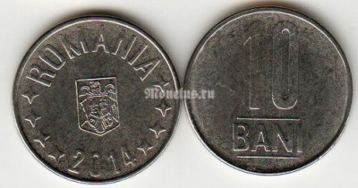 монета Румыния 10 бани 2014 год