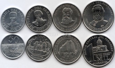 Парагвай набор из 4-х монет 2007 - 2008 год