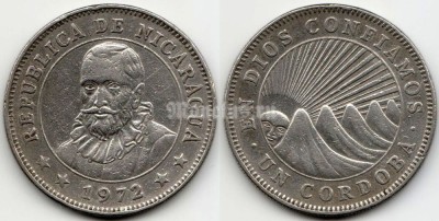монета Никарагуа 1 кордоба 1972 год