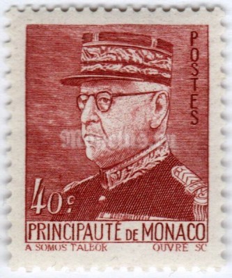 марка Монако 40 сентиме "Prince Louis II (1870-1949)" 1941 год