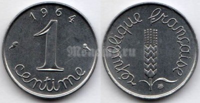 монета Франция 1 сантим 1964 год