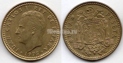 монета Испания 1 песета 1975 год