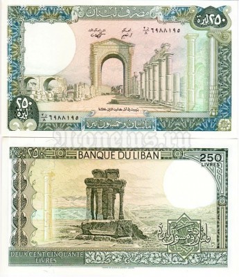 бона Ливан 250 ливров 1988 год
