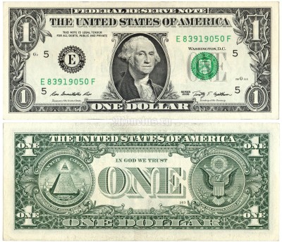 банкнота США 1 доллар 2009 год E (Ричмонд)