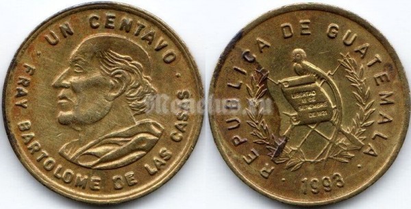 монета Гватемала 1 сентаво 1993 год