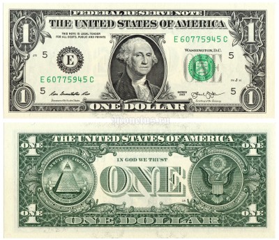 банкнота США 1 доллар 2013 год Е (Ричмонд)