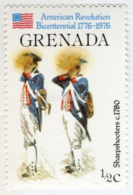 марка Гренада 1/2 цента "Sharpshooters" 1976 год