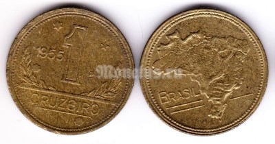 монета Бразилия 1 крузейро 1955 год