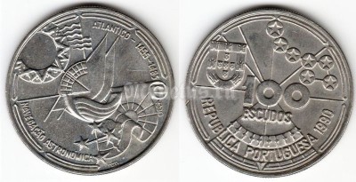 монета Португалия 100 эскудо 1990 год Великие географические открытия - Астрономическая навигация