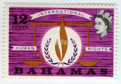 марка Багамские острова 12 центов "Scales of Justice" 1968 год