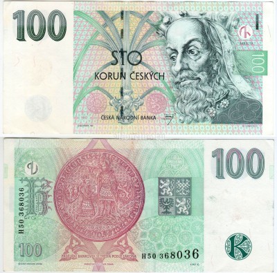 банкнота Чехия 100 крон 1997 год