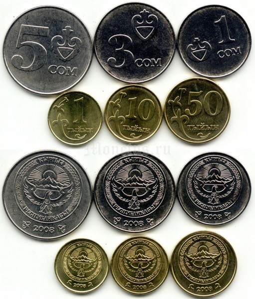 Киргизия набор из 6-ти монет 2008 год