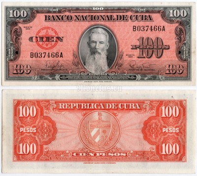 банкнота Куба 100 песо 1959 год
