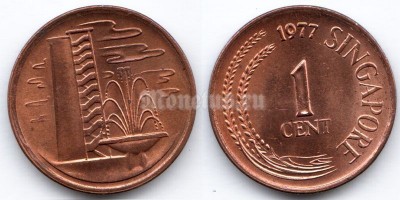 монета Сингапур 1 цент 1977 год