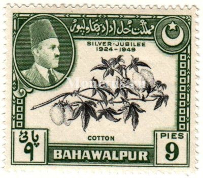 марка Бахавалпур 9 пироги " Хлопок" 1949 год