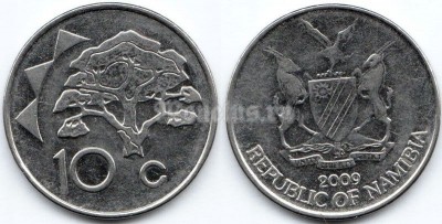 монета Намибия 10 центов 2009 год