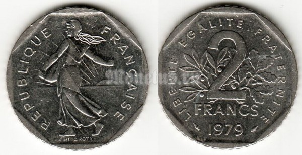 монета Франция 2 франка 1979 год
