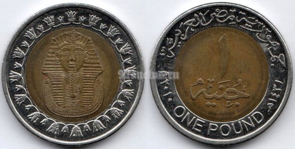 монета Египет 1 фунт 2010 год