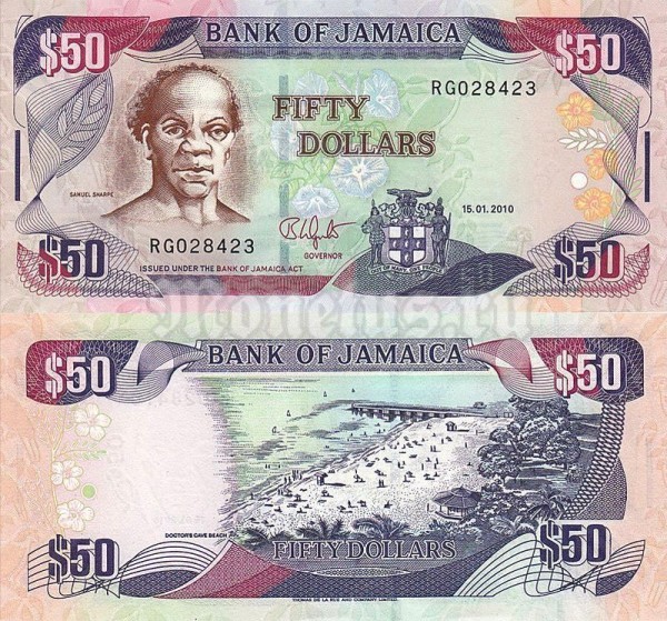 бона Ямайка 50 долларов 2010 год