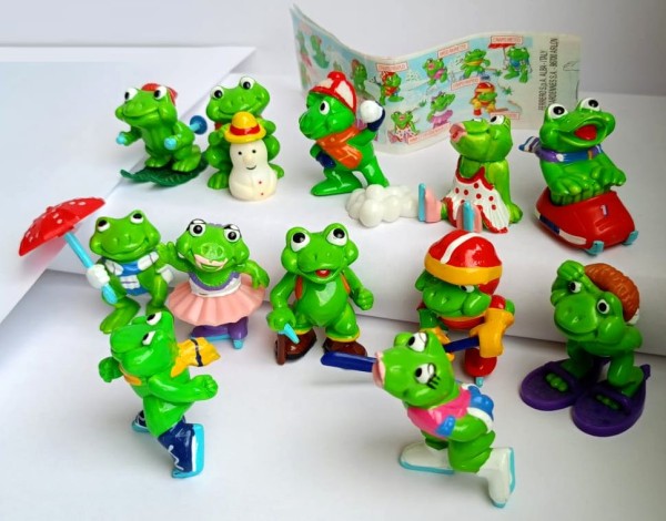 Киндер Сюрприз, Kinder, 12 фигурок Лягушки Le Simpatiche Ranopla 1993 год Froggy Friend