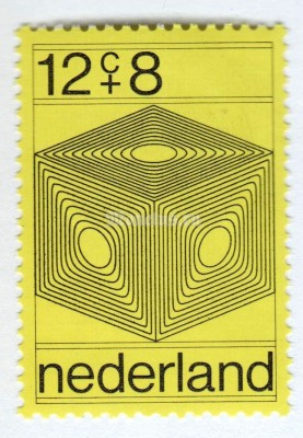 марка Нидерланды 12+8 центов "Social Welfare Funds- Linear Structures" 1970 год