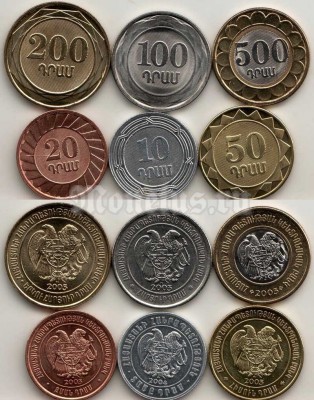 Армения набор из 6-ти монет 2003-2004 год