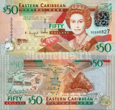 банкнота Восточные Карибы 50 долларов 2008 год