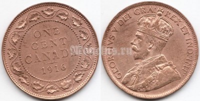 монета Канада 1 цент 1919 год