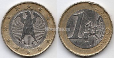 монета Германия 1 евро 2002 год