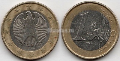 монета Германия 1 евро 2004 год