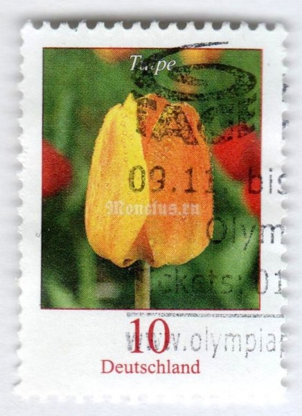 марка ФРГ 10 центов "Tulipa - Tulip" 2005 год Гашение