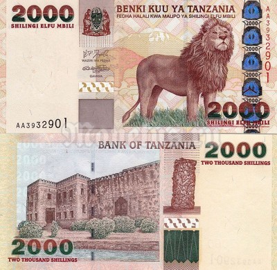 бона Танзания 2000 шиллингов 2003 год Лев