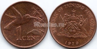 монета Тринидад и Тобаго 1 цент 1979 год